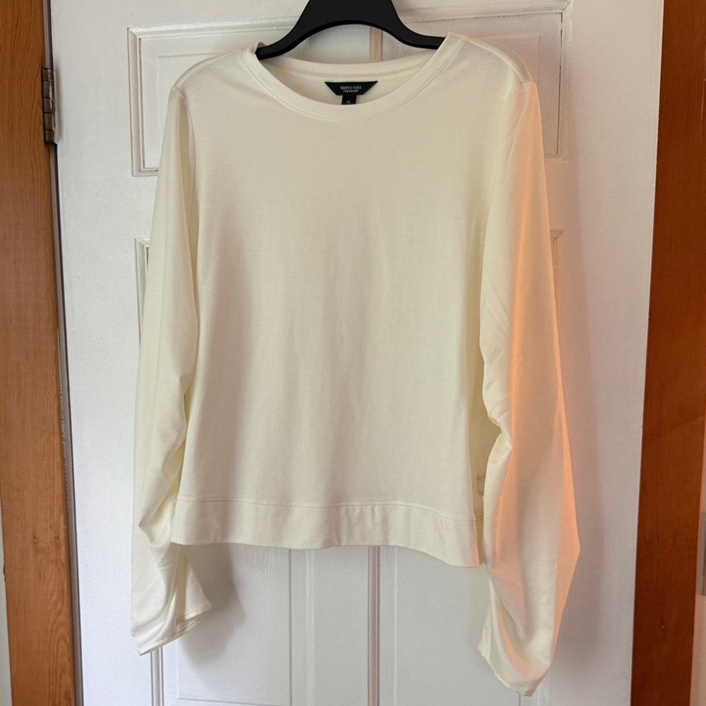 Simply Vera Vera Wang Off-White Long Sleeve Sweatshirt